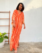 MALA handworks Camila Kaftan in Orange and Yellow Tie Dye