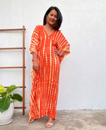 MALA handworks Camila Kaftan in Orange and Yellow Tie Dye