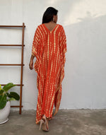 MALA handworks Camila Kaftan in Orange and Yellow Tie Dye