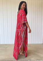 MALA handworks  Camila Kaftan in Red and Gray Tie Dye
