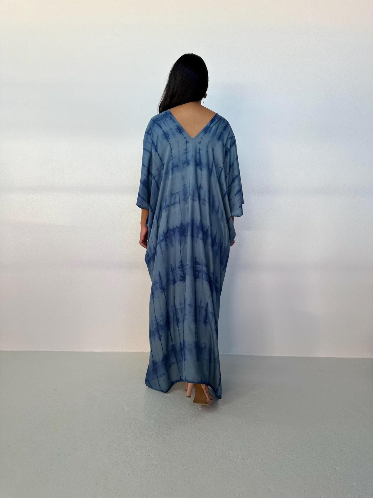 Camila Kaftan in Slate & Blue Tie Dye-CM-63-Mala Handworks