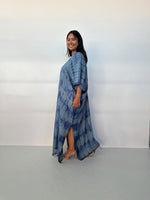 Camila Kaftan in Slate & Blue Tie Dye-CM-63-Mala Handworks