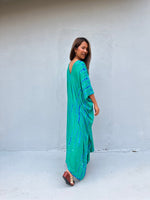 Camila Kaftan in Teal & Cornflower Tie Dye-CM-55-50-Mala Handworks