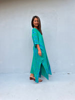 Camila Kaftan in Teal & Cornflower Tie Dye-CM-55-50-Mala Handworks