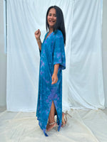 MALA handworks Camila Kaftan in Turquoise Blue Tie Dye