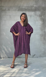 Camila Reed Kaftan in Eggplant-CM-58-40-Mala Handworks