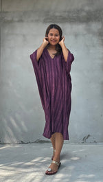 Camila Reed Kaftan in Eggplant-CM-58-40-Mala Handworks