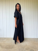 Mala Handworks Daria Cotton Kaftan in Black