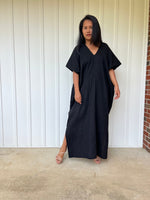 Mala Handworks Daria Cotton Kaftan in Black