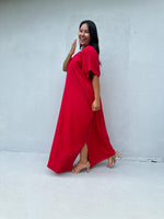 Mala Handworks Daria Cotton Kaftan in Cherry