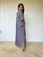 Mala Handworks Daria Cotton Kaftan in Gray