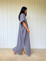 Mala Handworks Daria Cotton Kaftan in Gray