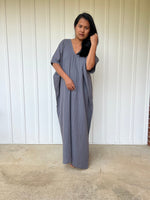 Mala Handworks Daria Cotton Kaftan in Gray