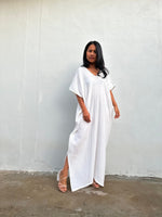 Mala Handworks Daria Cotton Kaftan in White