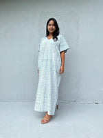 Mala Handworks Daria Hand-Woven Cotton Kaftan in White