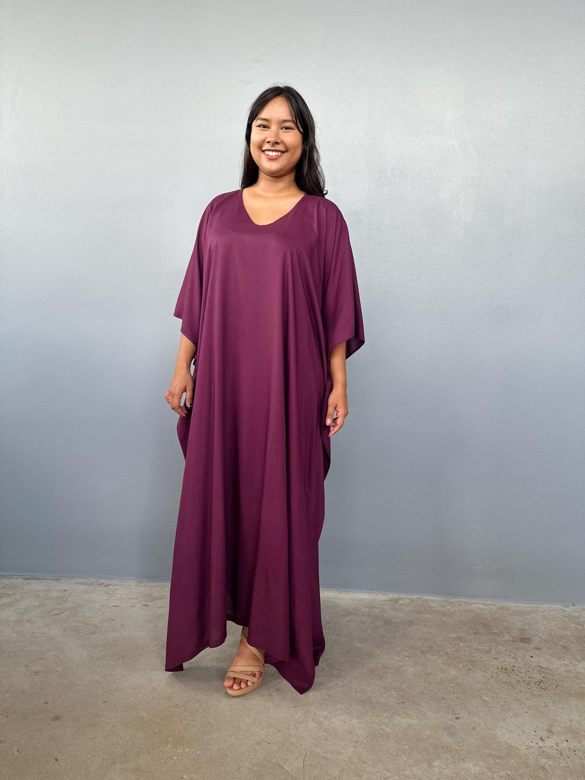 Mala Handworks Eva Kaftan in Eggplant