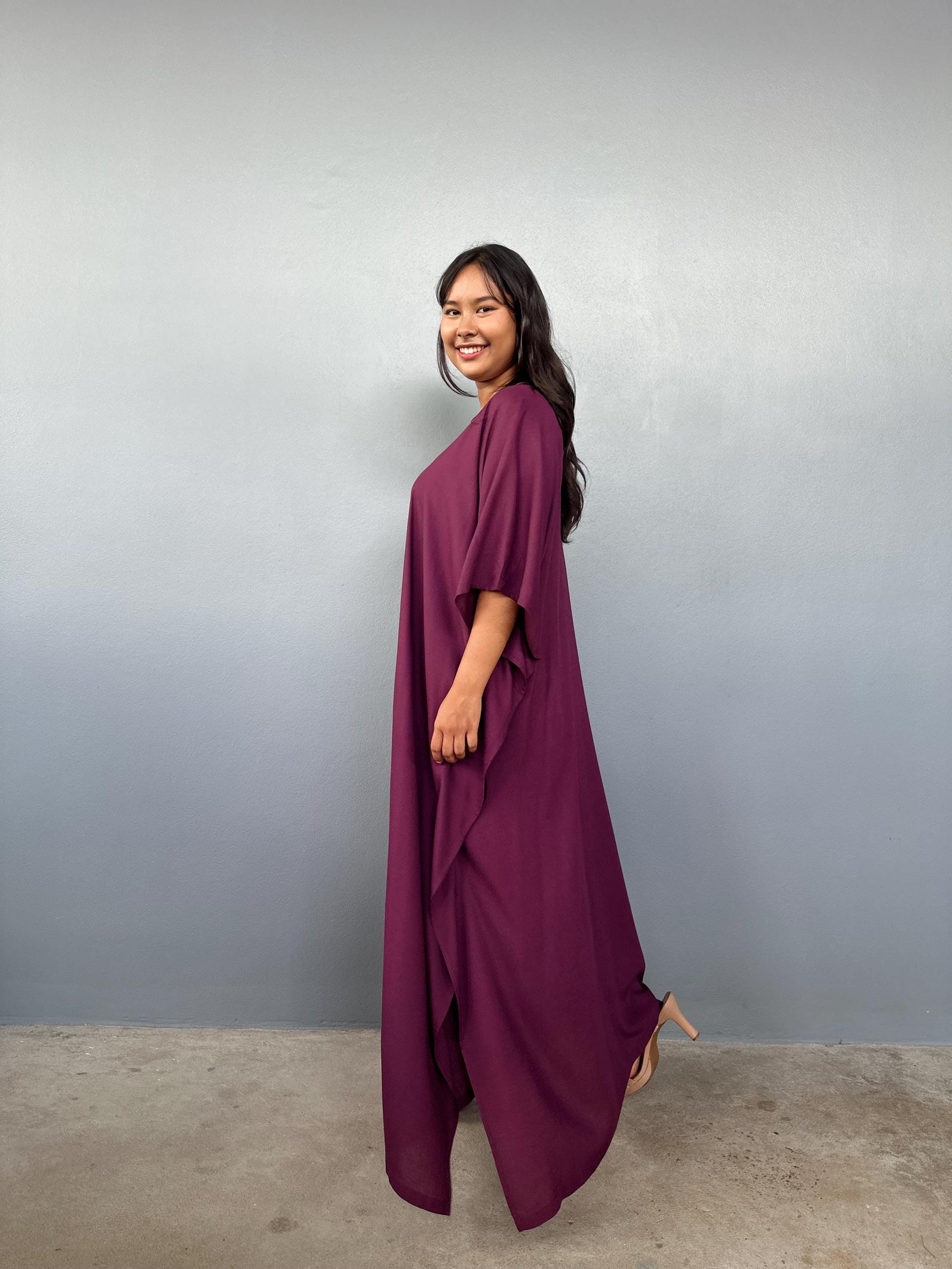 Mala Handworks Eva Kaftan in Eggplant