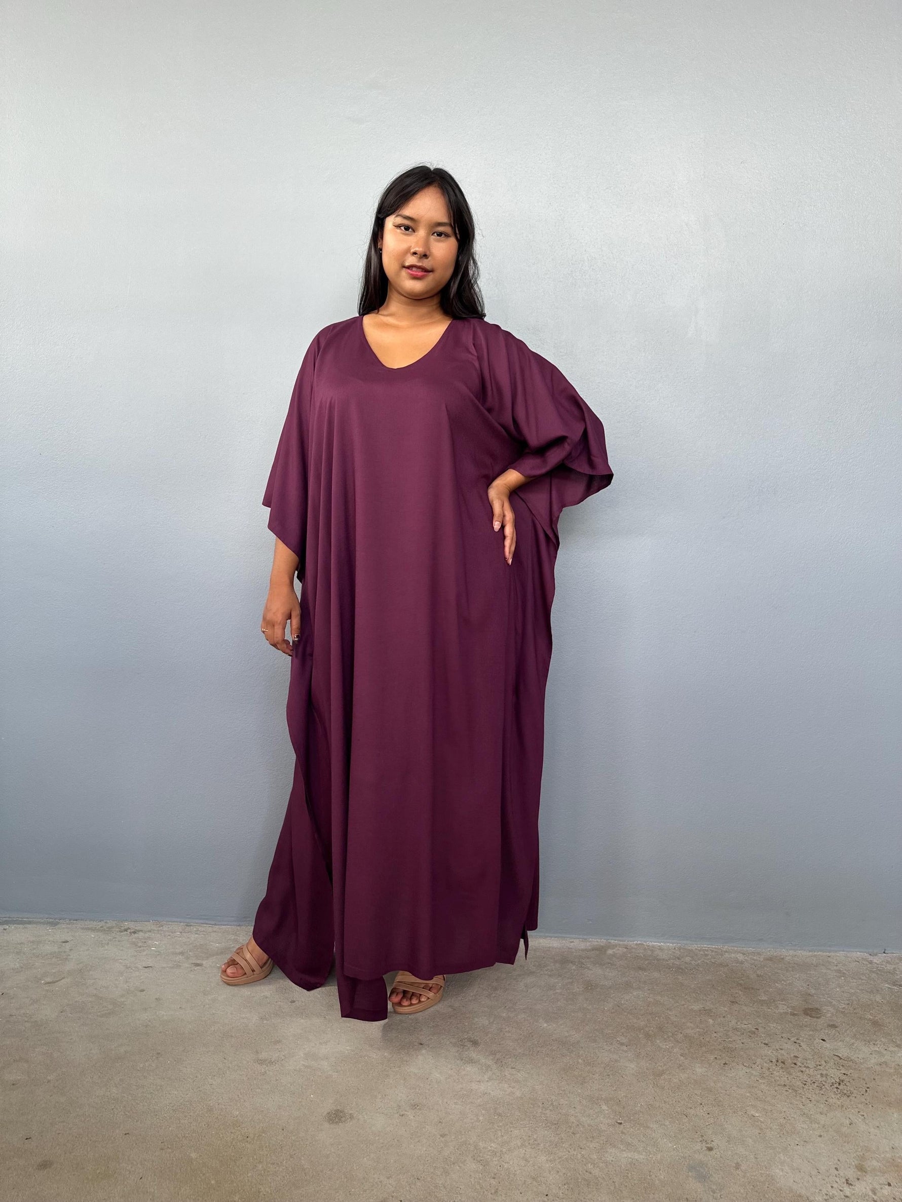 Mala Handworks Eva Kaftan in Eggplant