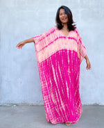 MALA handworks Eva Kaftan in Fuchsia Tie Dye