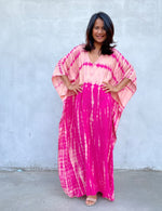 MALA handworks Eva Kaftan in Fuchsia Tie Dye