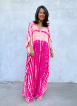 MALA handworks Eva Kaftan in Fuchsia Tie Dye