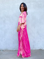 MALA handworks Eva Kaftan in Fuchsia Tie Dye
