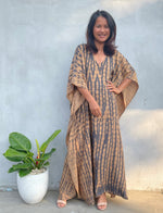 MALA handworks Eva Kaftan in Gray and Brown Tie Dye
