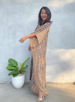 MALA handworks Eva Kaftan in Gray and Brown Tie Dye