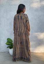 MALA handworks Eva Kaftan in Gray and Brown Tie Dye