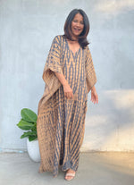 MALA handworks Eva Kaftan in Gray and Brown Tie Dye