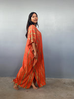 Mala Handworks Eva Kaftan in Orange Tie Dye