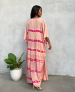 MALA handworks Eva Kaftan in Peach and Fuchsia Tie Dye