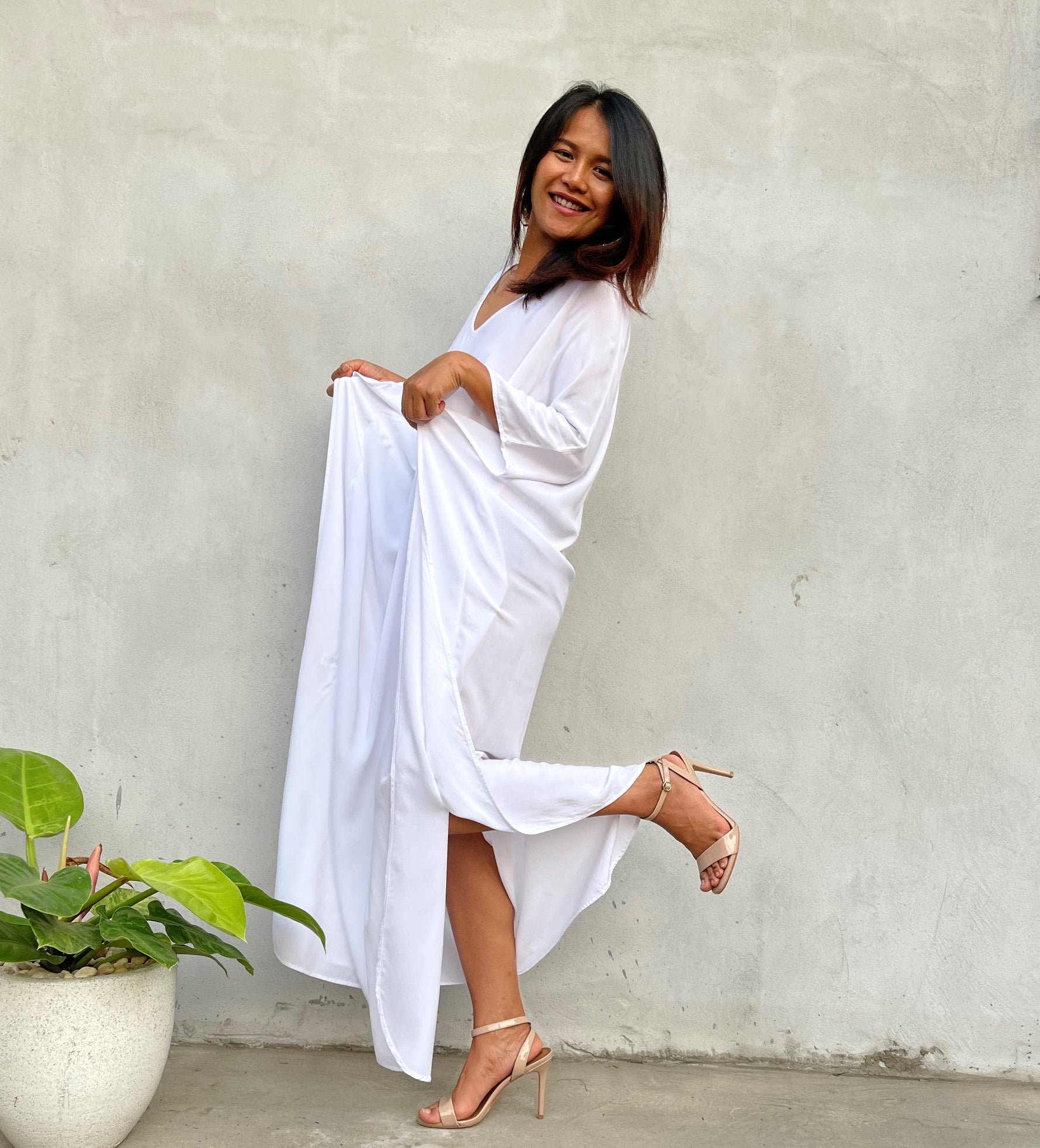 MALA handworks Eva Kaftan in White
