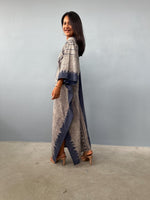 Evelyn Cotton Kaftan in Ecru Glyph-E-106-Mala Handworks