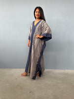 Evelyn Cotton Kaftan in Ecru Glyph-E-106-Mala Handworks