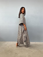 Evelyn Cotton Kaftan in Ecru Lattice-E-103-Mala Handworks