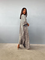 Evelyn Cotton Kaftan in Ecru Lattice-E-103-Mala Handworks