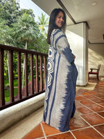 Evelyn Cotton Kaftan in Indigo Echoeye-E-105-Mala Handworks