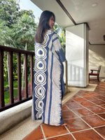 Evelyn Cotton Kaftan in Indigo Echoeye-E-105-Mala Handworks
