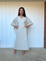 Evelyn Cotton Kaftan in Stone-E-45-Mala Handworks