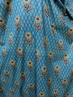 MALA handworks  Evelyn Kaftan in Teal Blue and Floral Pattern
