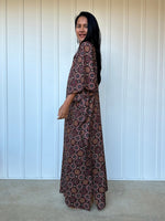 MALA handworks  Evelyn Kaftan in Black and Abstract Pattern