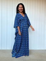 MALA handworks  Evelyn Kaftan in Blue and Abstract Pattern