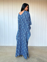 MALA handworks  56 Evelyn Kaftan in Blue Pattern