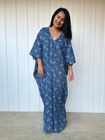 MALA handworks  56 Evelyn Kaftan in Blue Pattern