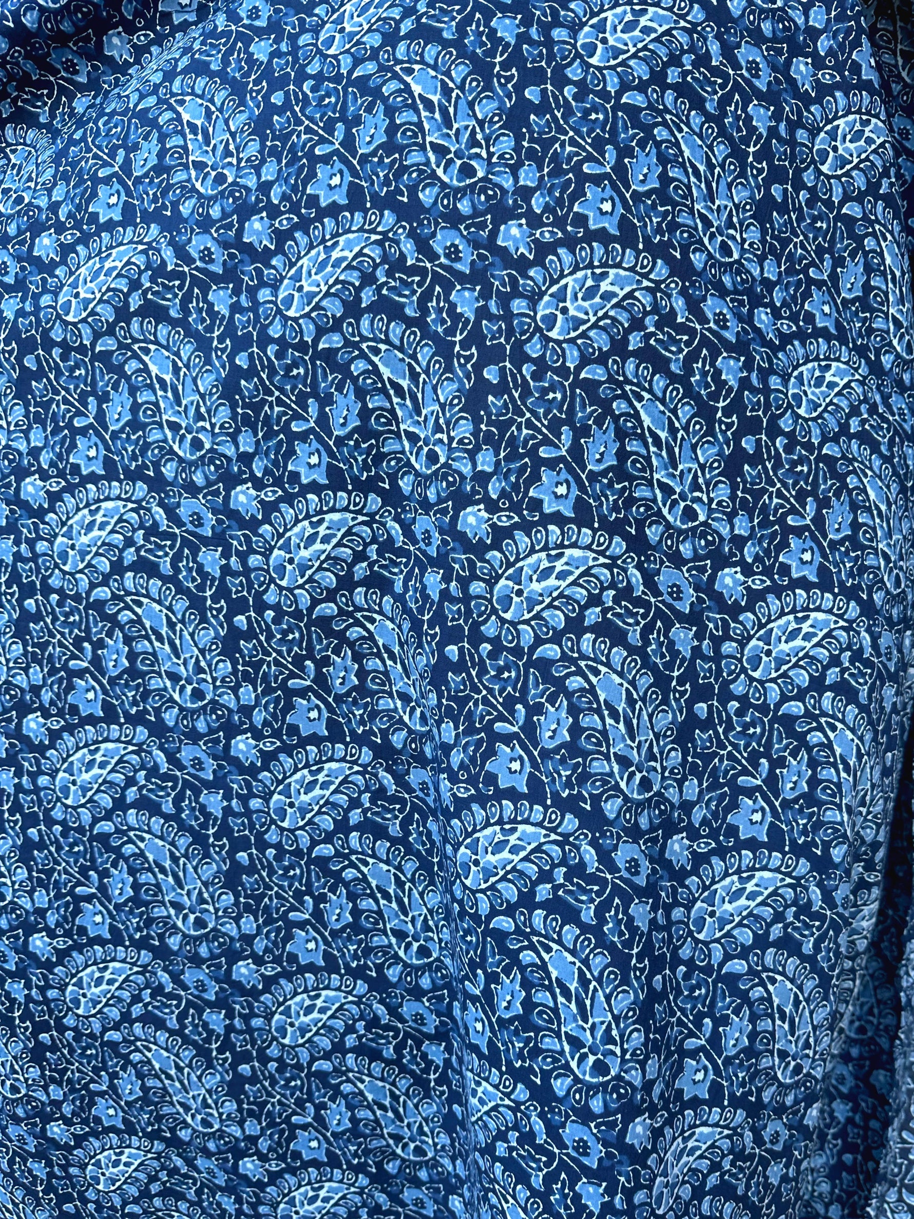 MALA handworks  56 Evelyn Kaftan in Blue Pattern