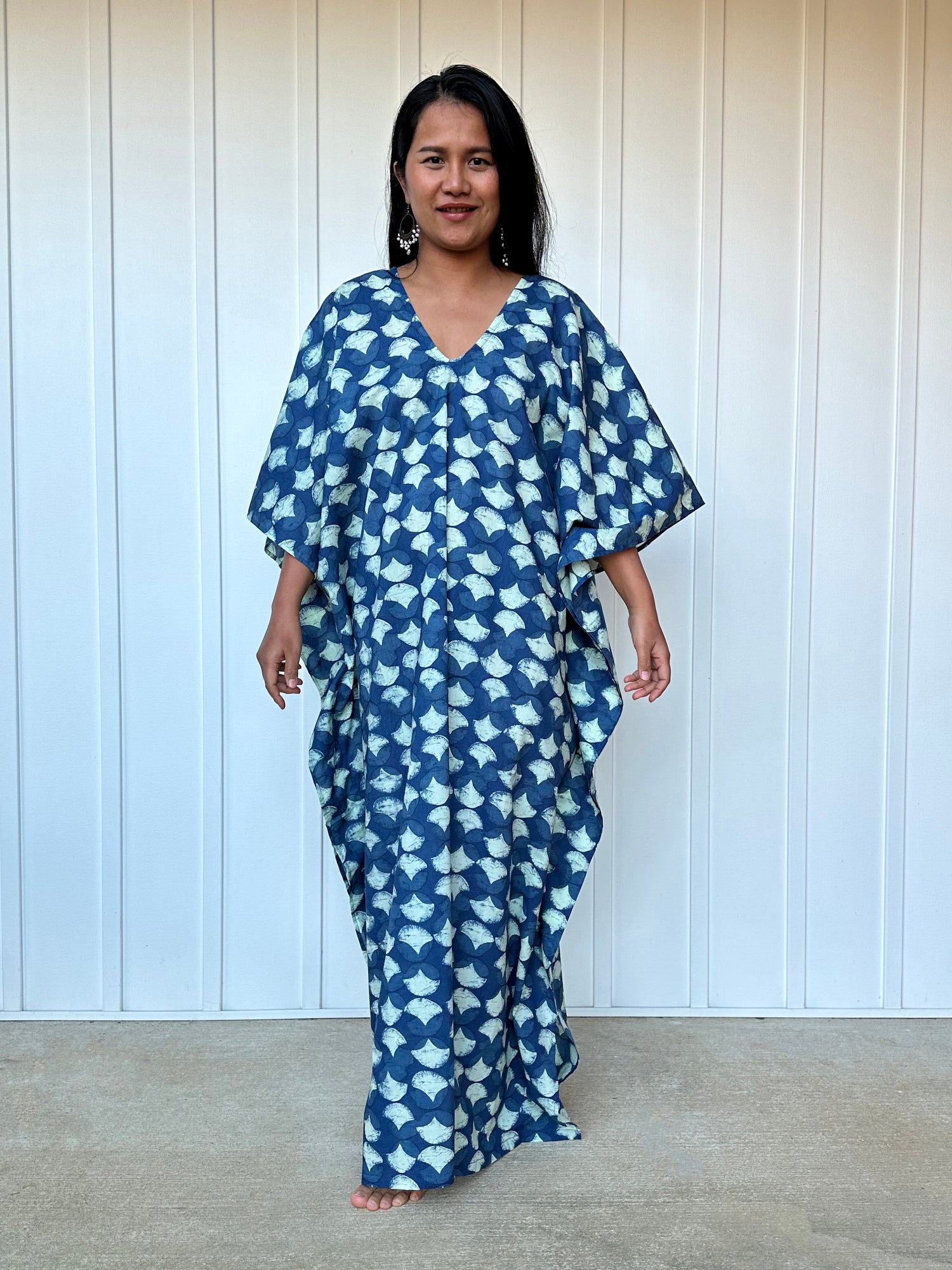 MALA handworks  Evelyn Kaftan in Blue Pattern
