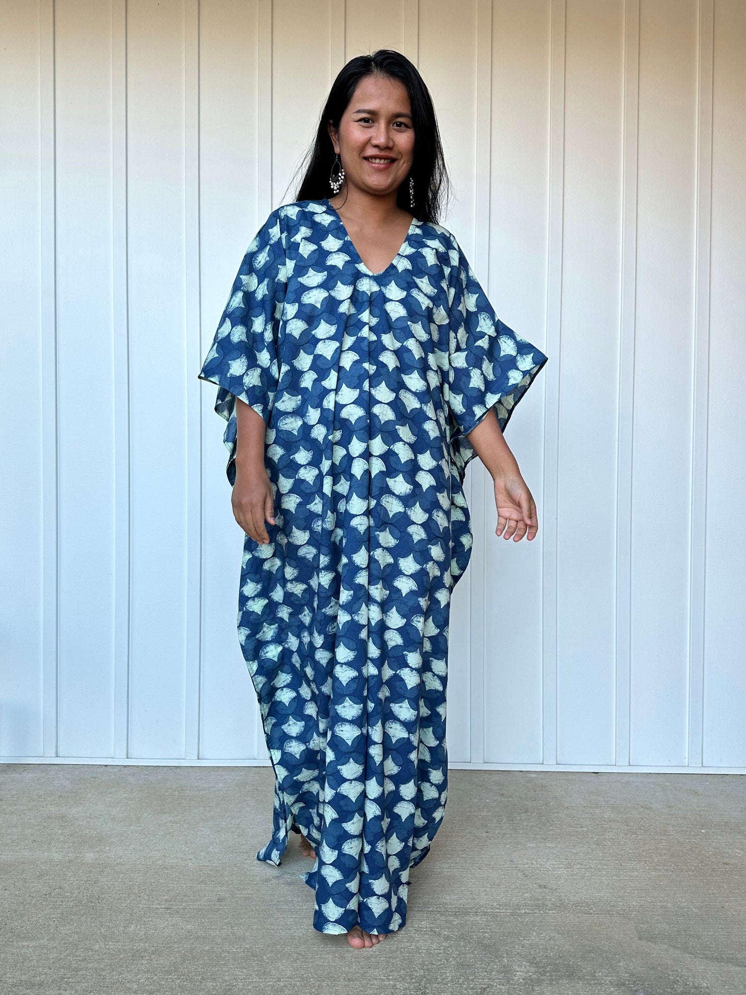 MALA handworks  Evelyn Kaftan in Blue Pattern
