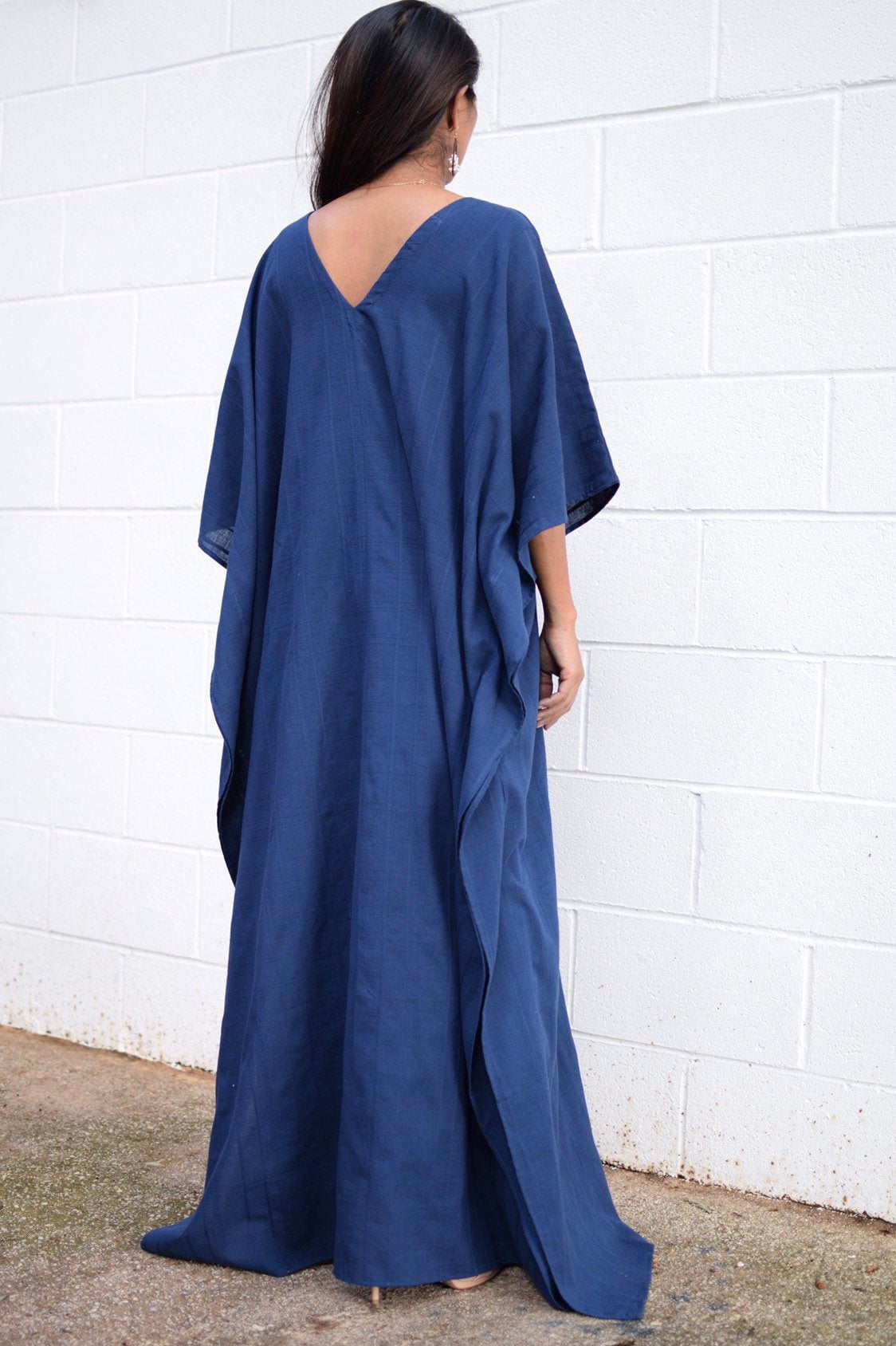 MALA handworks Evelyn Kaftan in Navy Blue and Semi Ribbed Cotton