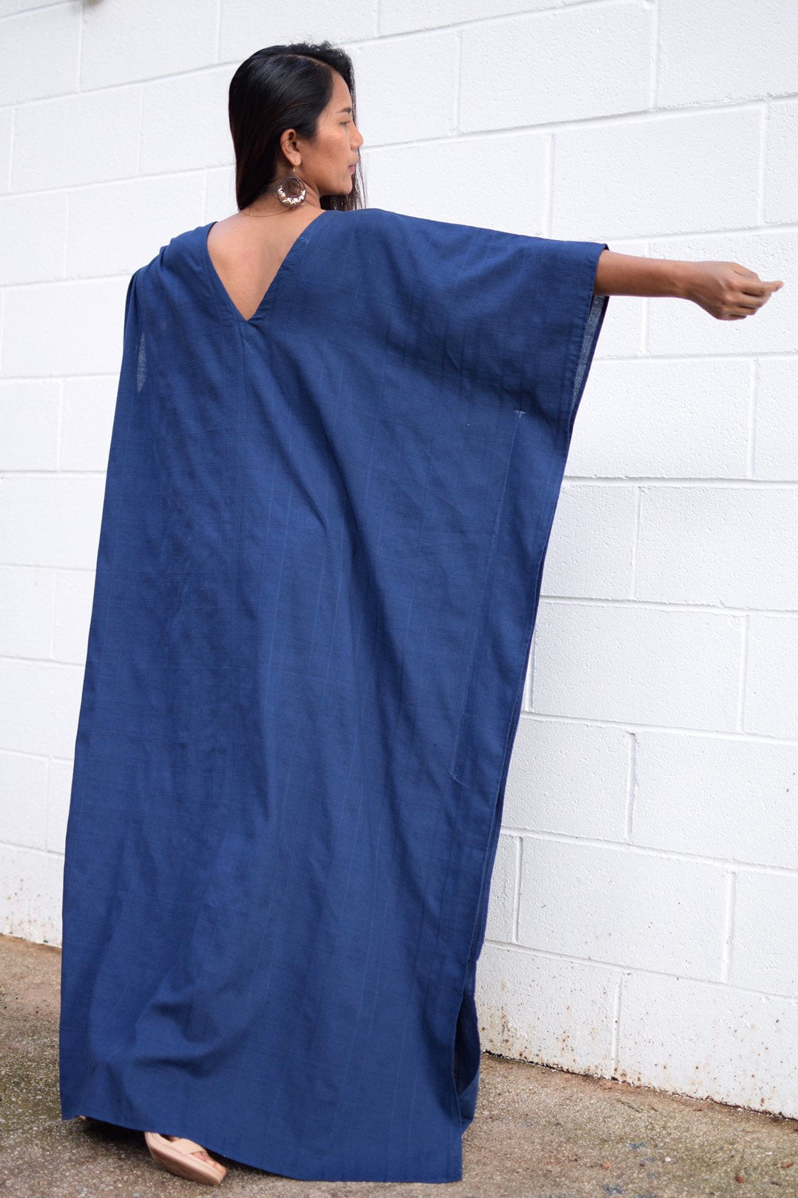 MALA handworks Evelyn Kaftan in Navy Blue and Semi Ribbed Cotton